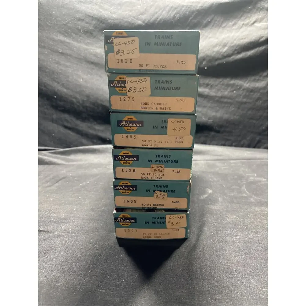 Vintage Athearn HO Scale Blue Box Lot 6 Train Freight Cars Coors Flatcar Reefers